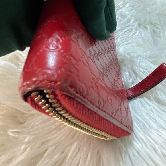 Microguccissima Heart Zip Around Wallet Red - Picture 9 of 13